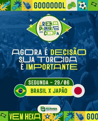 A Arena Palmares na Copa está pronta para mais uma grande tarde de emoção! 🇧🇷⚽Nesta segunda-fe