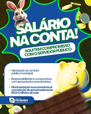 SALÁRIO NA CONTA! 💰O pagamento dos servidores municipais já foi realizado, reforçando o comprom