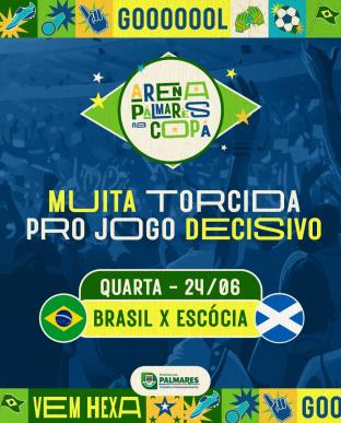 É jogo decisivo para o Brasil e a Arena Palmares na Copa já está pronta para receber a torcida p
