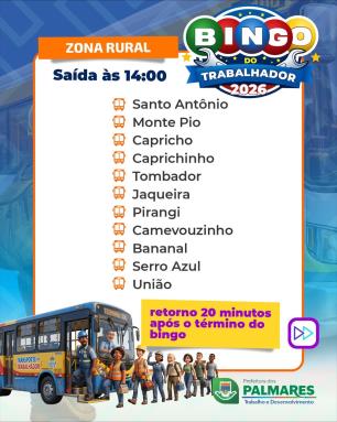 🚌 Vai pro Bingo do Trabalhador 2026 Então já se organiza!Pra garantir que todo mundo participe  (2)