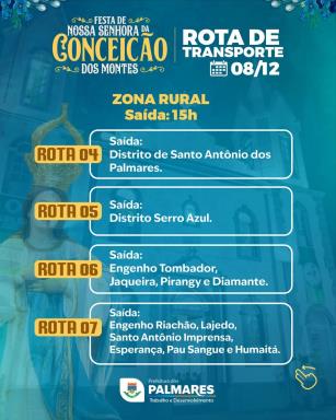A programação da Festa de Nossa Senhora da Conceição contará com transporte gratuito para levar  (1)