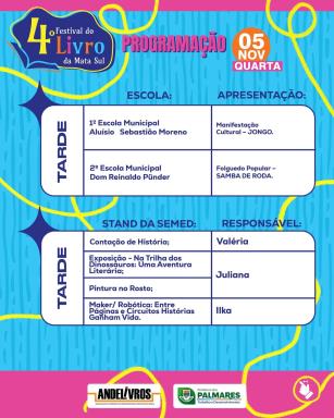 Terceiro dia do Festival do Livro chegando com tudo!Tem leitura, apresentações culturais e músic (2)