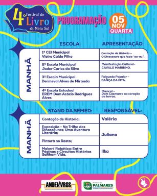 Terceiro dia do Festival do Livro chegando com tudo!Tem leitura, apresentações culturais e músic (1)