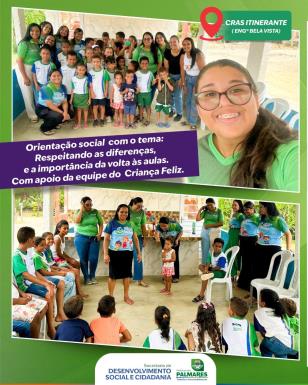 Ação de orientação social realizada pela equipe do CRAS ITINERANTE no Engenho Bela Vista, aborda