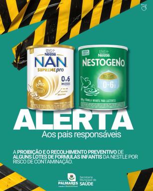 🚨 ALERTA AOS PAIS E RESPONSÁVEISAlguns lotes de fórmulas infantis foram recolhidos preventivame