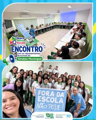 📚✨ O Comitê da Busca Ativa Escolar promoveu um encontro com os líderes das turmas do Ginásio Mu