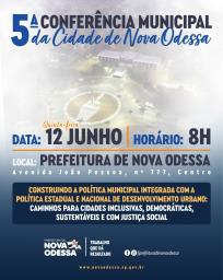 eConvite 5ª Conferência Municipal da Cidade de Nova Odessa SP 2025-06-13