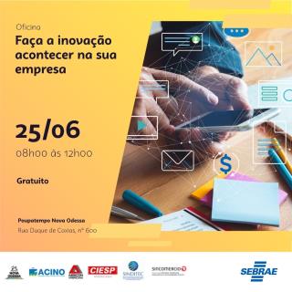 eCard Inscrições Curso “Faça a inovação acontecer na sua empresa” Sebrae-SP em NO 2025-06-11