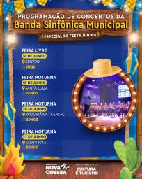 eCard Programação de Concertos da Banda Sinfônica Municipal Festas Juninas 2025 ld
