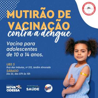 eCard Mutirão Vacinação Contra Dengue Saúde PMNO 2025-02-22