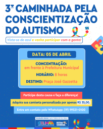 eCARD - 3ª Caminhada do Autismo GRUMAA Nova Odessa abril 2025 - Feed