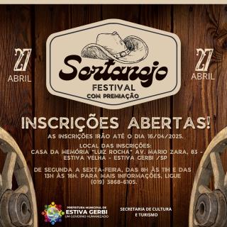 INSCRIÇÕES PARA OS FESTIVAL SERTANEJO