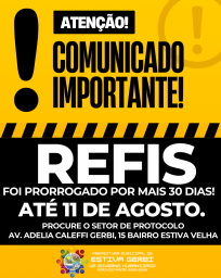 REFIS FOI PRORROGADO !