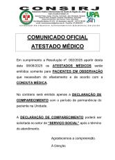 COMUNICADO OFICIAL - ATESTADO MÉDICO