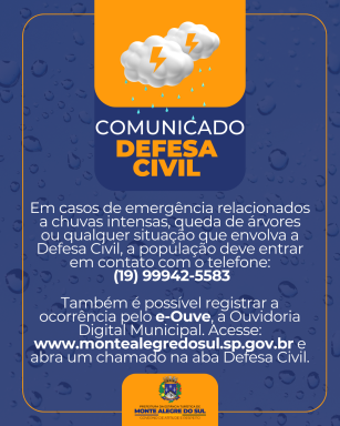 Comunicado Defesa Civil