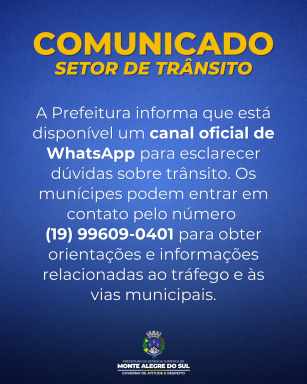 Comunicado- Setor de Trânsito