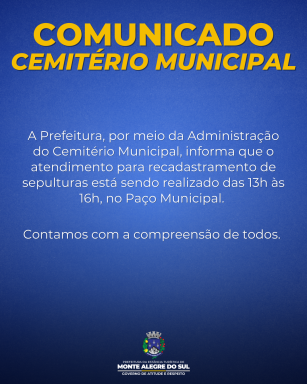 Cemitério Municipal - Comunicado