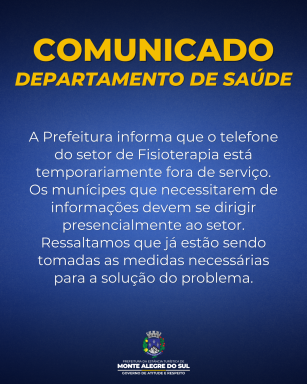 Comunicado- Fisioterapia