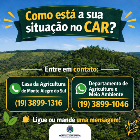 Prefeitura orienta sobre a importância do Cadastro Ambiental Rural (CAR)