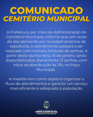 Comunicado Cemitério