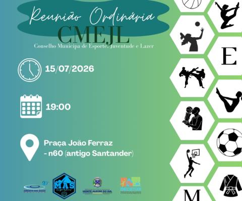Conselho Municipal de Esporte, Juventude e Lazer realiza reunião ordinária na quarta-feira (1507)