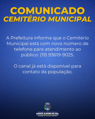 Comunicado- Cemitério Municipal
