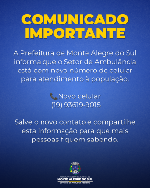 Comunicado- Setor de Ambulância