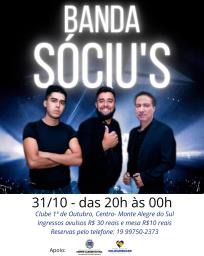 Noite solidária com a Banda Sóciu’s agita Monte Alegre do Sul