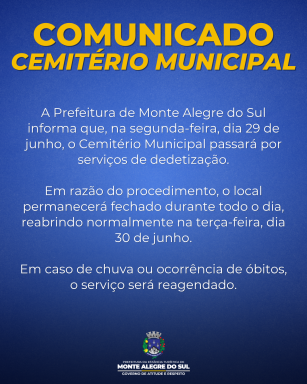 Comunicado- Cemitério Municipal