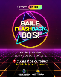 Baile Flashback Anos 80 será realizado no próximo domingo (2809)