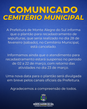 Comunicado- Cemitério Municipal