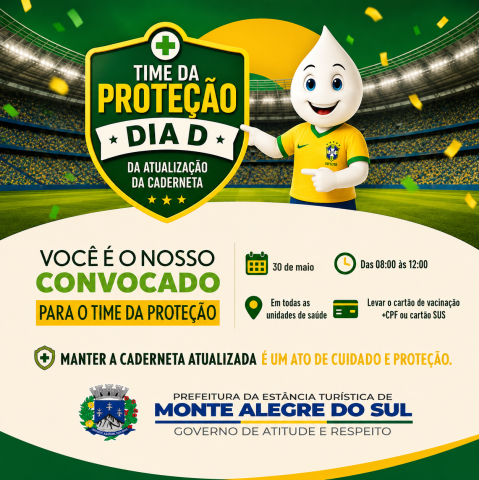 Dia D de Vacinação acontece neste sábado (3005) em Monte Alegre do Sul