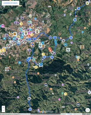 Mapa rota da Luz Taubaté
