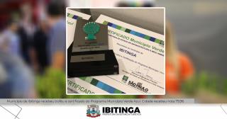 certificado e troféu município verde azul