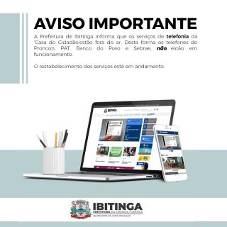 aviso importante - telefones casa do cidadão
