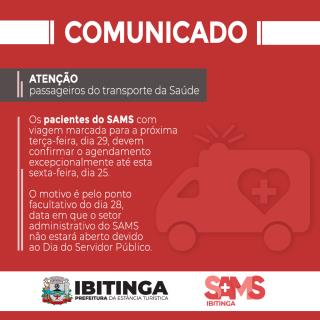 COMUNICADO transporte da saude