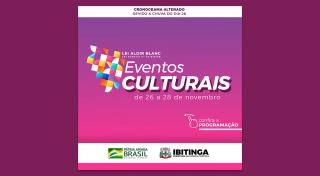 LEI ALDIR BLANC EVENTOS CULTURAIS cronograma novo site