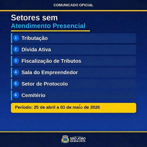 Suspensão do sistema tributário e fiscal até 03/05