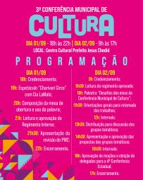 ARTE_PROGRAMAÇÃO_III CONFERÊNCIA MUNICIPAL DE CULTURA