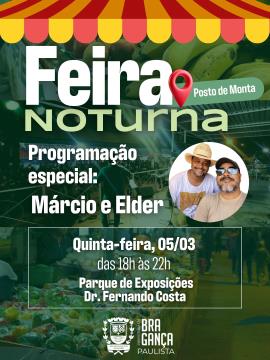 Feira Noturna do Posto de Monta recebe Márcio e Elder nesta quinta-feira (05/03)