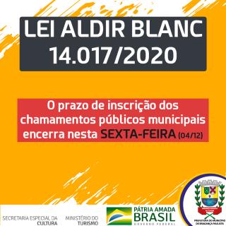 Encerramento das inscrições da Lei Aldir Blanc