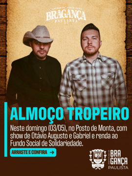 Almoço Tropeiro beneficente acontece neste domingo (03/05) no Posto de Monta