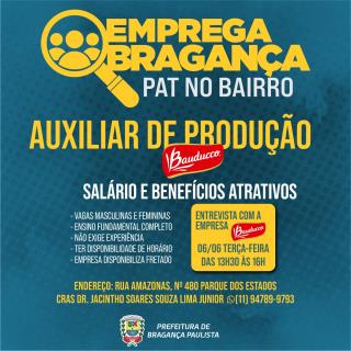 PAT no Bairro terá processo seletivo para auxiliar de produção nesta terça-feira