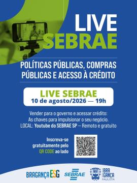 Live orienta empreendedores sobre compras públicas e acesso a crédito