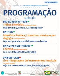 ARTE -  programação 1ª semana 1 