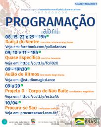 ARTE -  programação 1ª semana 2 