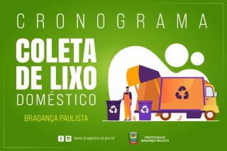 Cronograma coleta lixo doméstico SITE