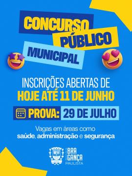 Oportunidade de trabalho: abertas inscrições para concurso público em Bragança Paulista