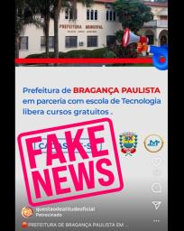 06.06.2022 Prefeitura alerta sobre notícia falsa de cursos profissionalizantes gratuitos no município