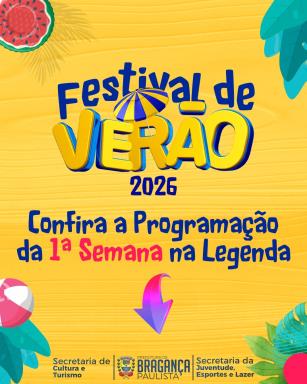 Festival de Verão 2026 movimenta Bragança Paulista com esporte, cultura e lazer; confira a programação da primeira semana